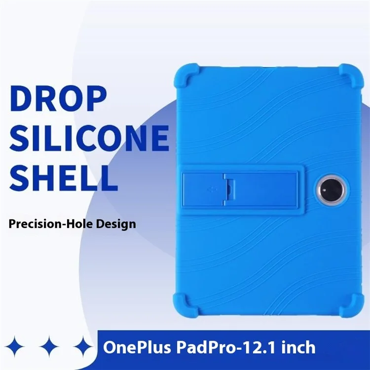 Cover in silicone con supporto per Oppo Pad 3 / OnePlus Pad Pro - Cover protettiva resistente - Blu scuro