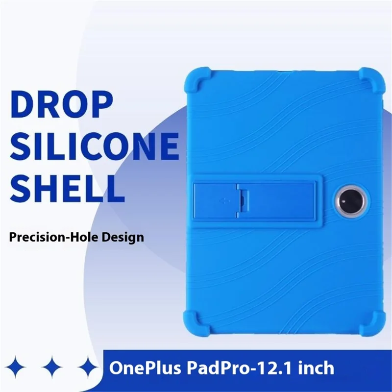 For Oppo Pad 3 / OnePlus Pad Pro Silicone Case with Kickstand Rugged Protective Cover - Purple