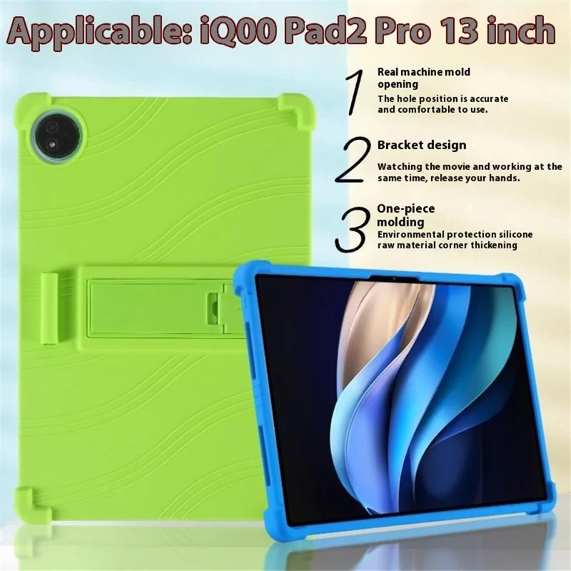 For Huawei MatePad Pro 13.2 Silicone Case with Kickstand Rugged Protective Cover - Baby Blue