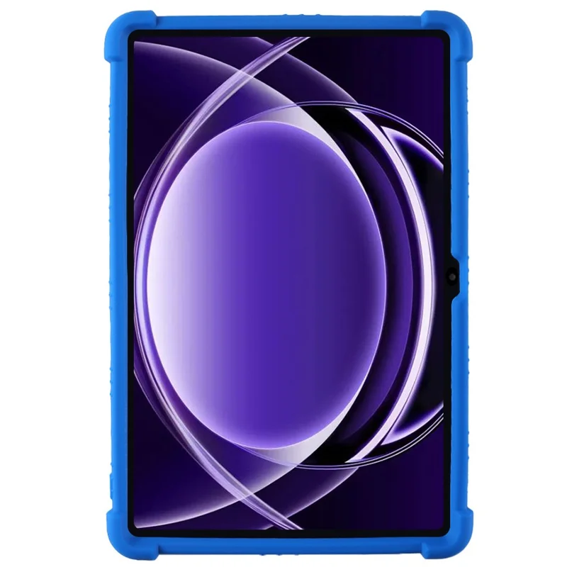 For Realme Pad 2 Lite Silicone Case with Kickstand Rugged Protective Cover - Dark Blue
