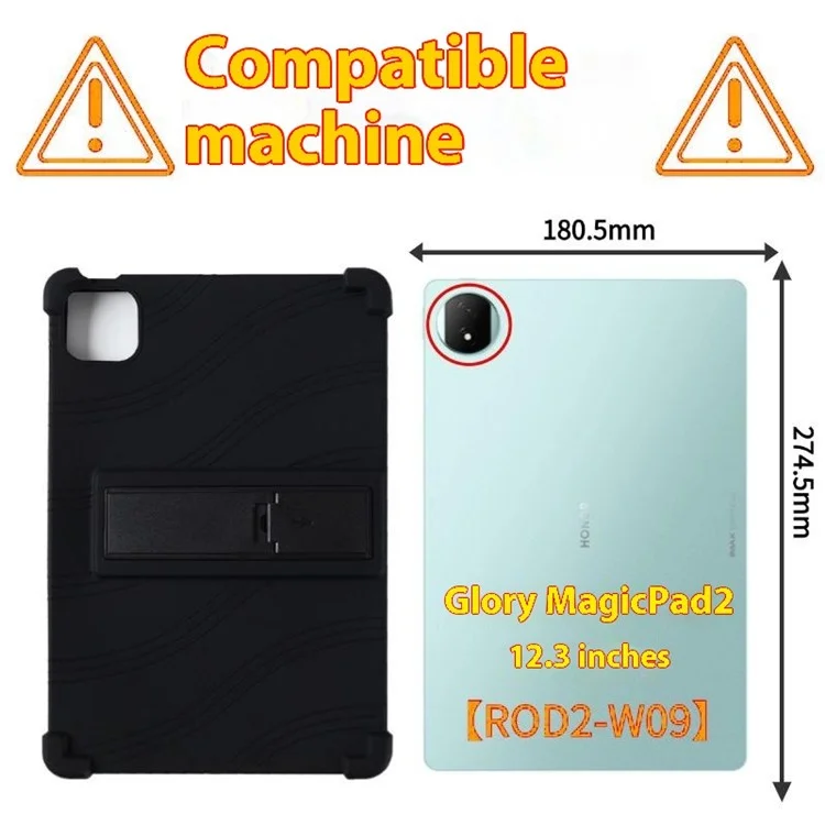 Cover in silicone per Honor MagicPad 2 12.3 / Pad GT Pro con supporto pieghevole e protezione robusta - Blu scuro