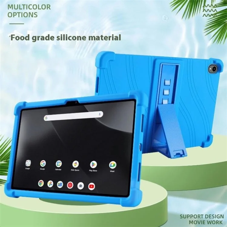 For Walmart Onn 12.1 inch Tablet Pro (2024) Silicone Case with Kickstand Rugged Protective Cover - Dark Blue