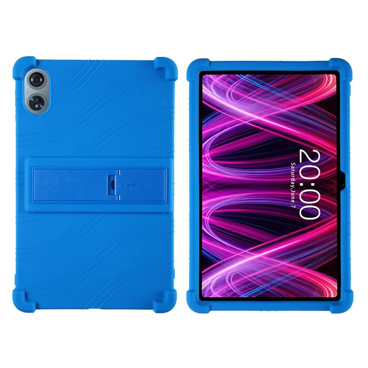 For Teclast T60 Plus Silicone Case with Kickstand Rugged Protective Cover - Dark Blue