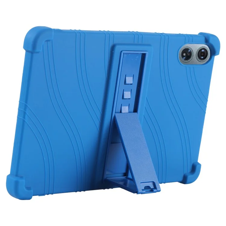 For Teclast T60 Plus Silicone Case with Kickstand Rugged Protective Cover - Dark Blue