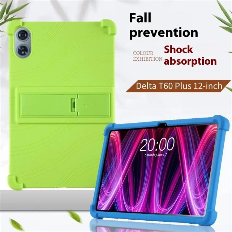 For Teclast T60 Plus Silicone Case with Kickstand Rugged Protective Cover - Dark Blue