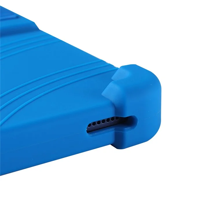 For Teclast T60 Plus Silicone Case with Kickstand Rugged Protective Cover - Dark Blue