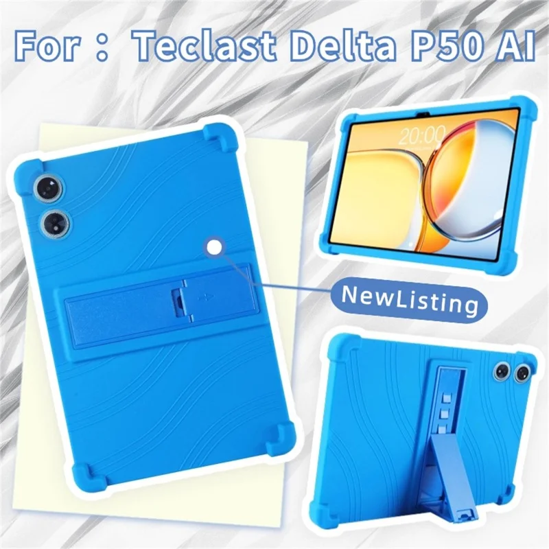 Capa de Silicone para Teclast P50AI com Suporte e Proteção Robusta - Azul Escuro