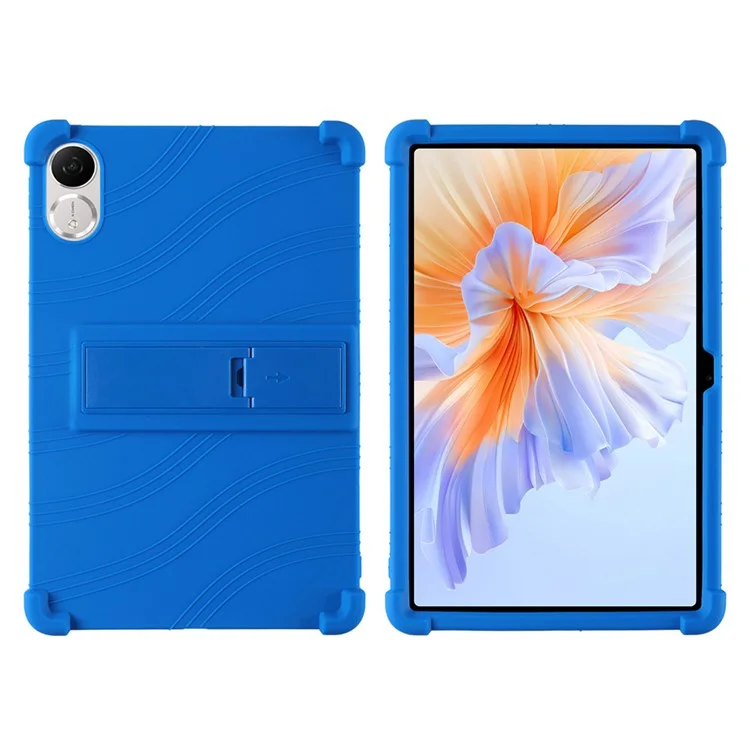 For Honor Pad V9 Silicone Case with Kickstand Rugged Protective Cover - Dark Blue