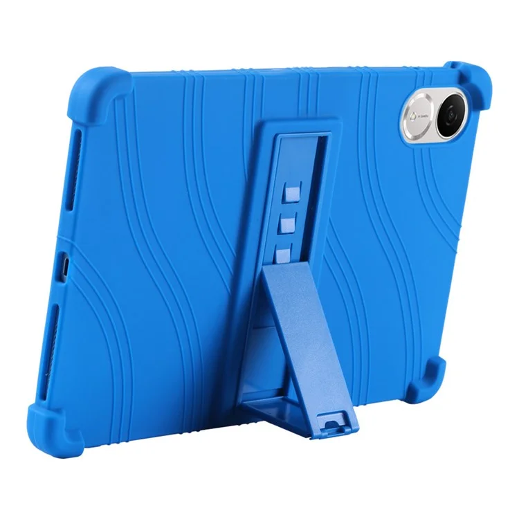 For Honor Pad V9 Silicone Case with Kickstand Rugged Protective Cover - Dark Blue