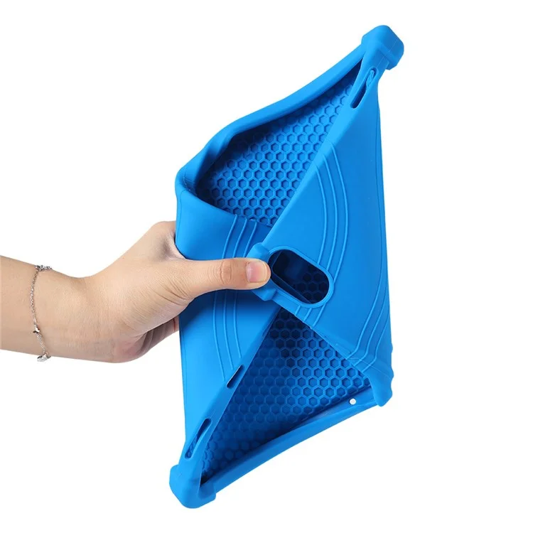 For Honor Pad V9 Silicone Case with Kickstand Rugged Protective Cover - Dark Blue