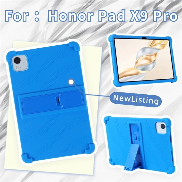 Étui en silicone avec support pour For Honor Pad X9 Pro, protection robuste - Bleu foncé