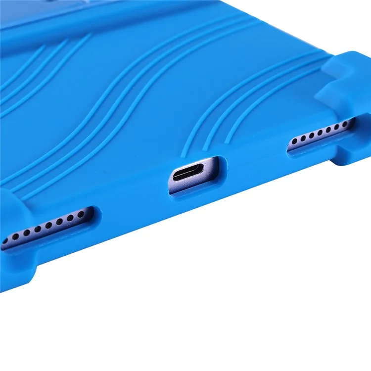 For Walmart Onn 7 inch Tablet Gen 4 (2024) Silicone Case with Kickstand Rugged Protective Cover - Dark Blue
