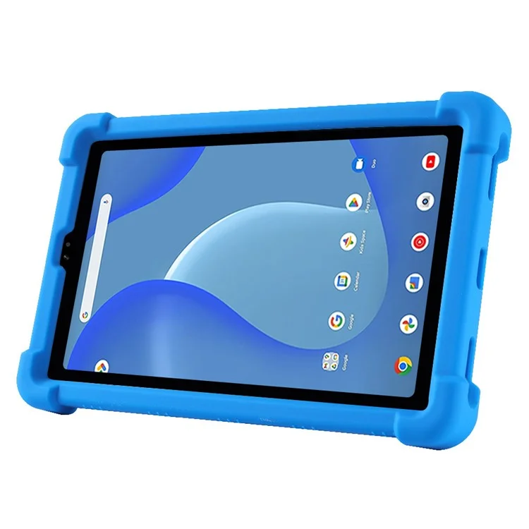 For Walmart Onn 7 inch Tablet Gen 4 (2024) Silicone Case with Kickstand Rugged Protective Cover - Dark Blue