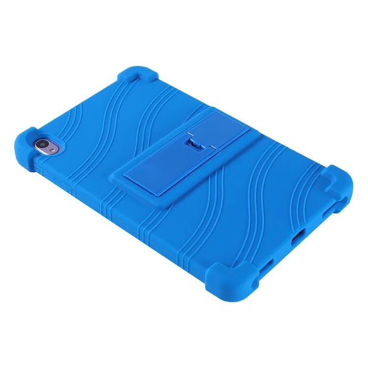 For Walmart Onn 7 inch Tablet Gen 4 (2024) Silicone Case with Kickstand Rugged Protective Cover - Dark Blue