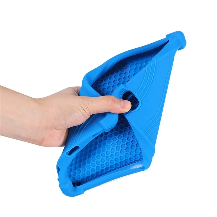 For Walmart Onn 7 inch Tablet Gen 4 (2024) Silicone Case with Kickstand Rugged Protective Cover - Dark Blue