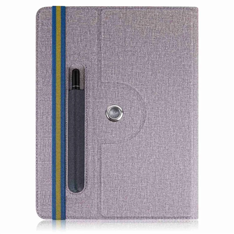 Universal Tablet Case 9-11-inch PU Leather + Cloth 360-degree Rotatable Folio Stand Protective Cover - Purple