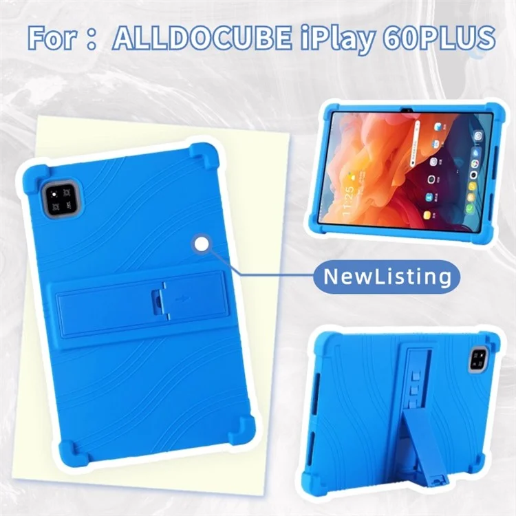 Für Alldocube Iplay 60 Plus Hülle mit verstellbarem Ständer Silikon Tablet Schutzhülle - Dunkelblau