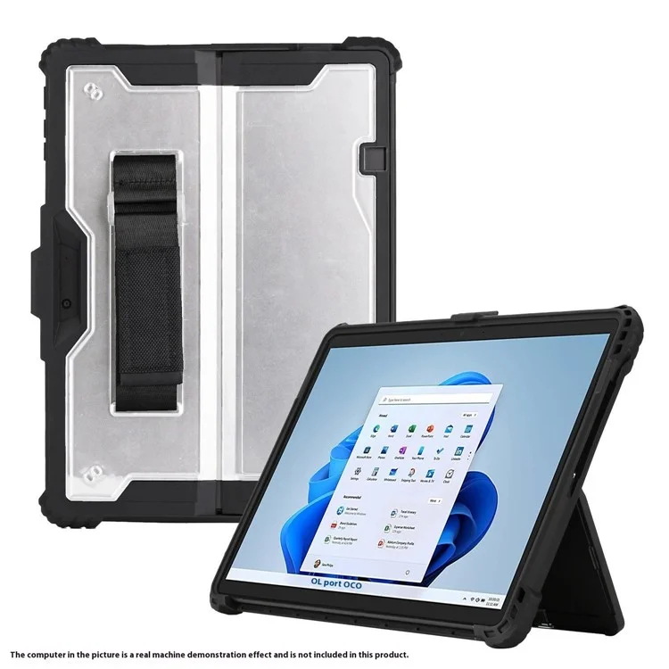 For Microsoft Surface Go 3 / 2 10.5 inch / 1 Protective Case PC TPU Clear Cover with Kickstand Pencil Holder (No Strap)