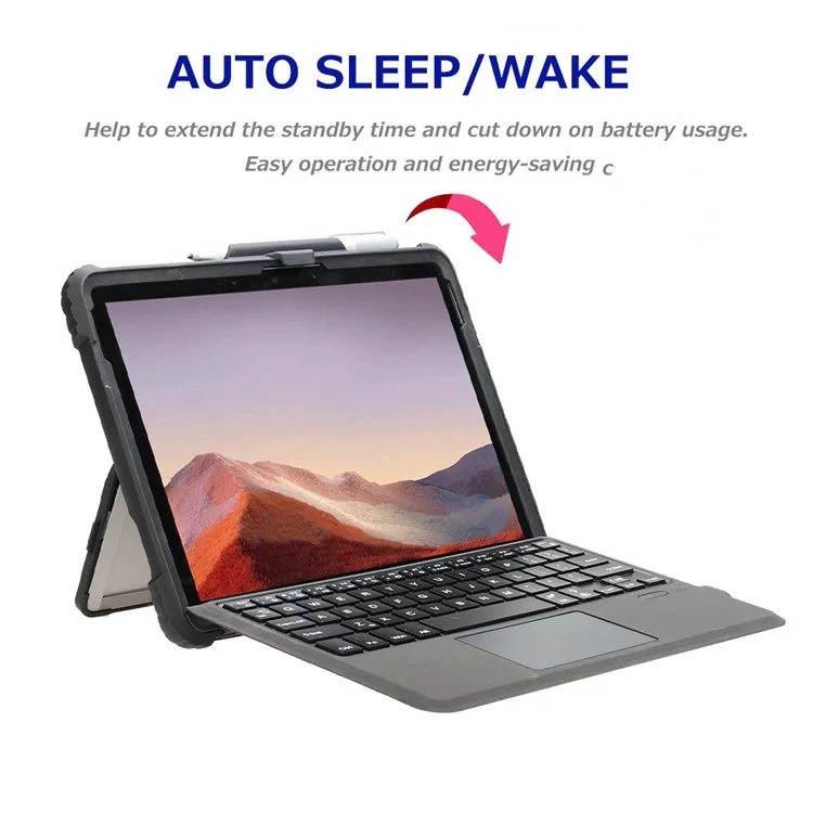 For Microsoft Surface Go 3 / 2 10.5 inch / 1 Protective Case PC TPU Clear Cover with Kickstand Pencil Holder (No Strap)