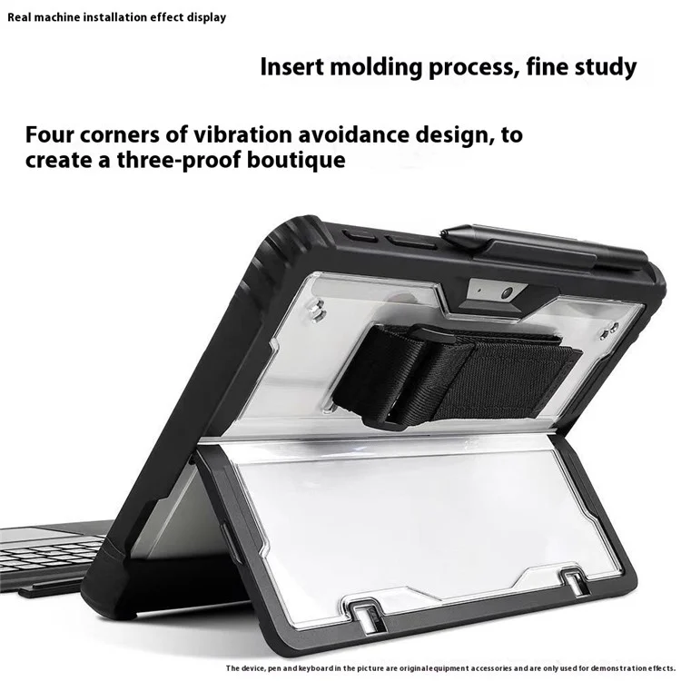 For Microsoft Surface Go 3 / 2 10.5 inch / 1 Protective Case PC TPU Clear Cover with Kickstand Pencil Holder (No Strap)