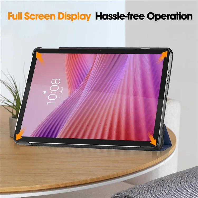 Pour Lenovo Tab TB311FU Étui en Cuir Antichoc avec Support de Protection pour Tablette - Bleu Foncé