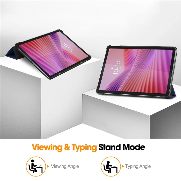 Pour Lenovo Tab TB311FU Étui en Cuir Antichoc avec Support de Protection pour Tablette - Bleu Foncé