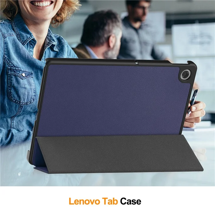 Pour Lenovo Tab TB311FU Étui en Cuir Antichoc avec Support de Protection pour Tablette - Bleu Foncé