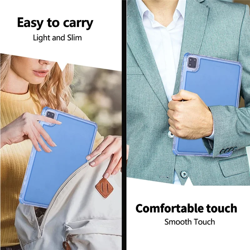Clear Case for iPad Pro 11 (2022) / (2021) / (2020) / (2018) 3 in 1 PC + TPU Shockproof Tablet Cover - Blue