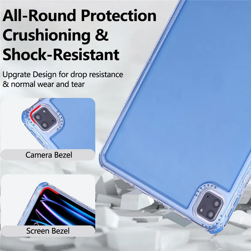Clear Case for iPad Pro 11 (2022) / (2021) / (2020) / (2018) 3 in 1 PC + TPU Shockproof Tablet Cover - Blue