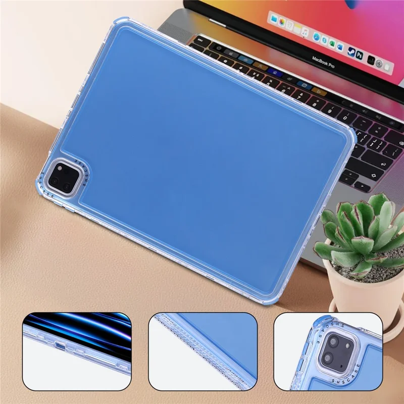 Clear Case for iPad Pro 11 (2022) / (2021) / (2020) / (2018) 3 in 1 PC + TPU Shockproof Tablet Cover - Blue