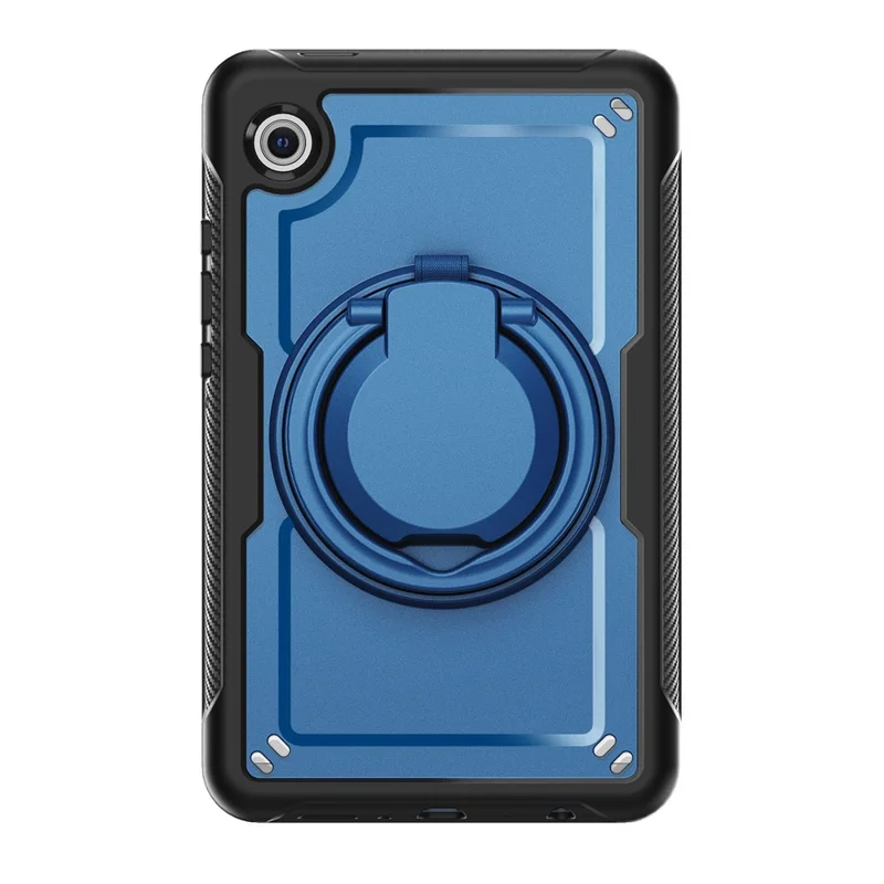 Til Samsung Galaxy Tab A11 / A9 Taske med Roterende Støtte og Bæresnor i PC + TPU - Marineblå