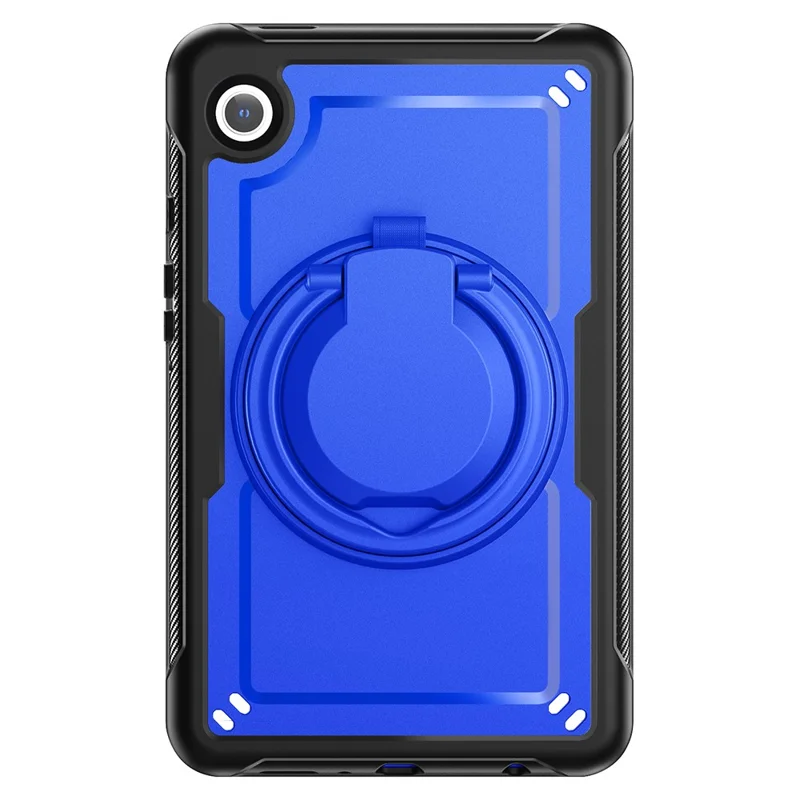 For Samsung Galaxy Tab A9 (SM-X110 / X115 / X117) Case Rotating Kickstand PC + TPU Shockproof Tablet Cover - Dark Blue