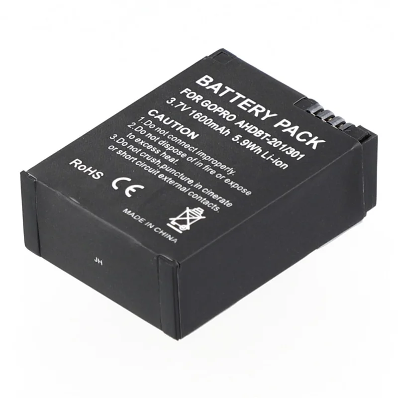 For GoPro Hero 3 Li-Polymer Battery Assembly Part 3.7V 1600mAh (Without Logo)  (Encode: AHDBT-201 / 301)