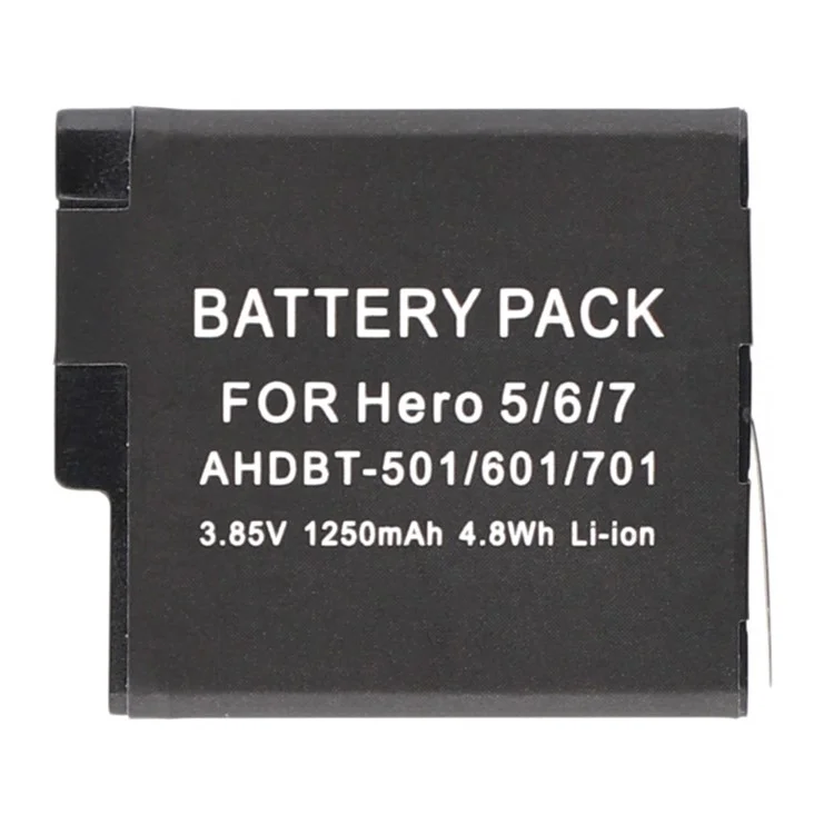 For GoPro Hero 7 / 6 / 5 3.85V 1250mAh Li-Polymer Battery Assembly Part (Without Logo)  (Encode: AHDBT-501 / 601 / 701)