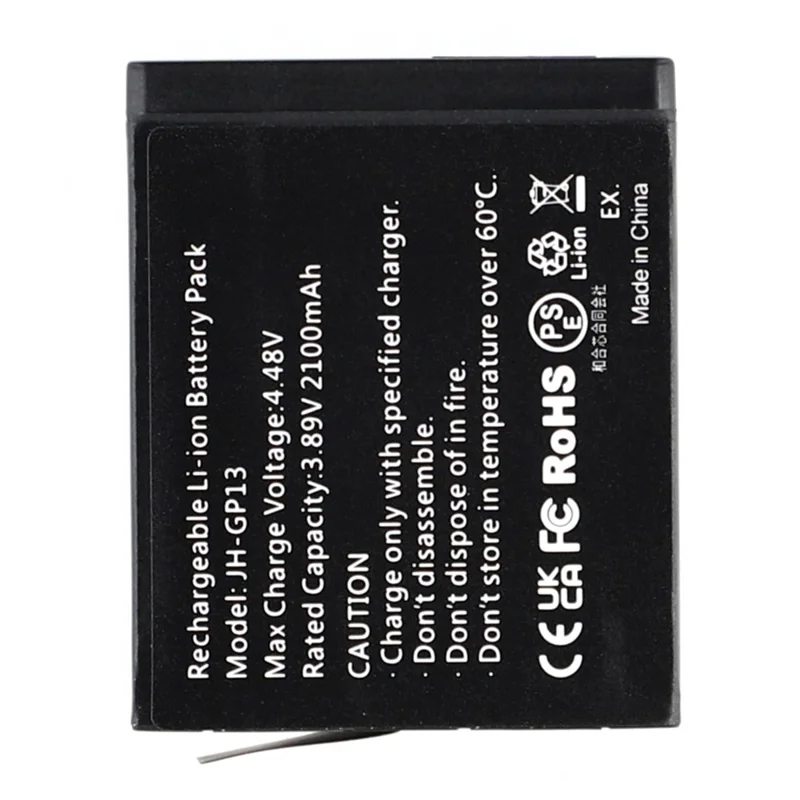 For GoPro Hero 13 Li-Polymer Battery Assembly Part 3.89V 2100mAh (Without Logo)  (Encode: JH-GP13)