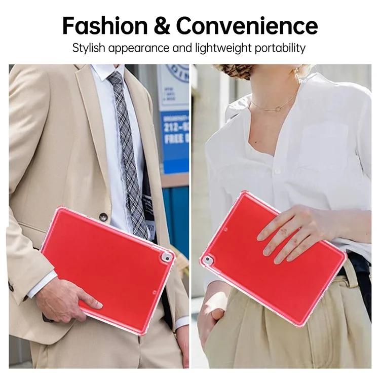 Clear Case for iPad 10.2 (2021)  /  (2020)  /  (2019)  /  Air 10.5 inch (2019) 3 in 1 PC + TPU Shockproof Tablet Cover - Red