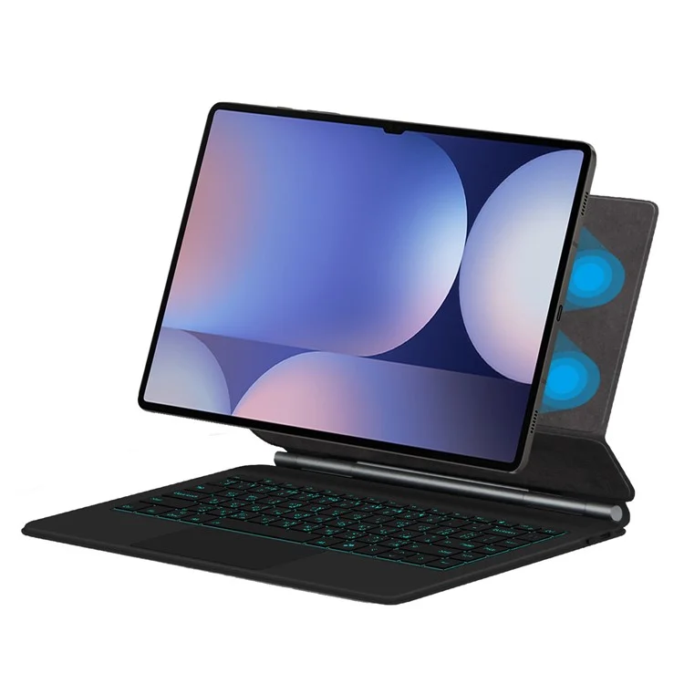 Teclado Magnético Flutuante para Samsung Galaxy Tab S10 Ultra / Tab S9 Ultra / Tab S8 Ultra, Teclado Bluetooth + Capa de Couro para Tablet