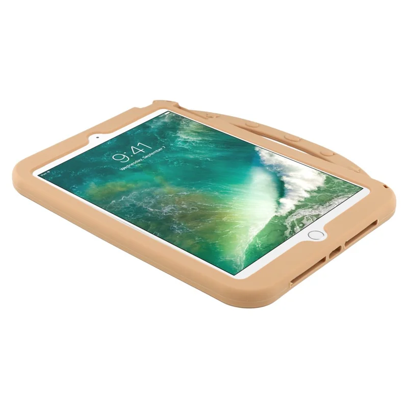 Voor iPad 9,7 inch (2018) / (2017) Siliconen Hoesje met Handvat 360 Graden Draaibare Standaard Beschermlaag met Capybara Patroon