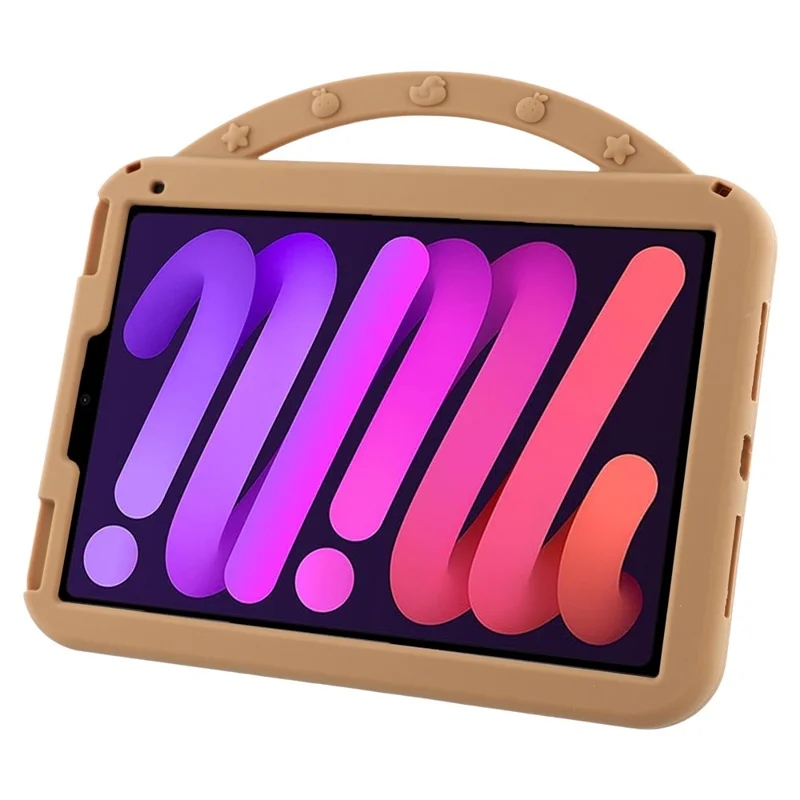 Voor iPad mini (2024) / (2021) Siliconen hoesje met handvat 360 graden draaibare standaard beschermmantel Capybara patroon