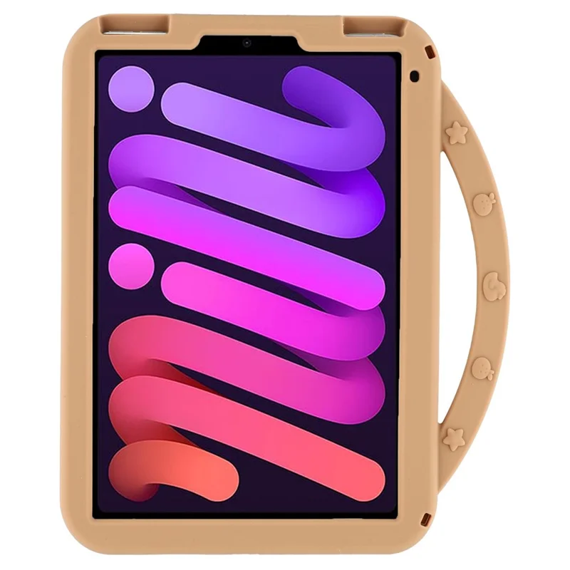 Voor iPad mini (2024) / (2021) Siliconen hoesje met handvat 360 graden draaibare standaard beschermmantel Capybara patroon