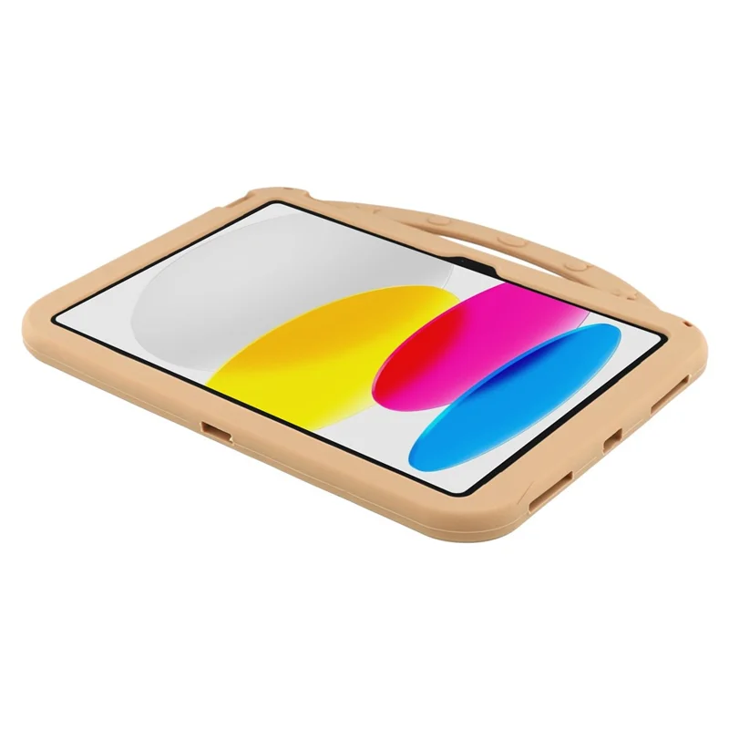 For iPad (2025) / 10.9 (2022) Silicone Case with Handle 360 Degree Rotating Kickstand Protective Cover Capybara Pattern