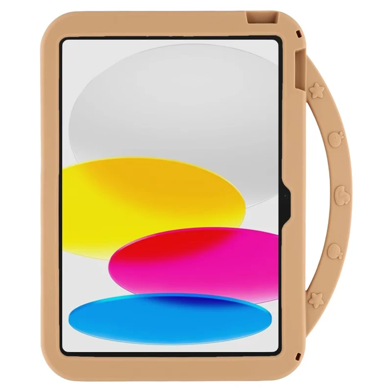 For iPad (2025) / 10.9 (2022) Silicone Case with Handle 360 Degree Rotating Kickstand Protective Cover Capybara Pattern
