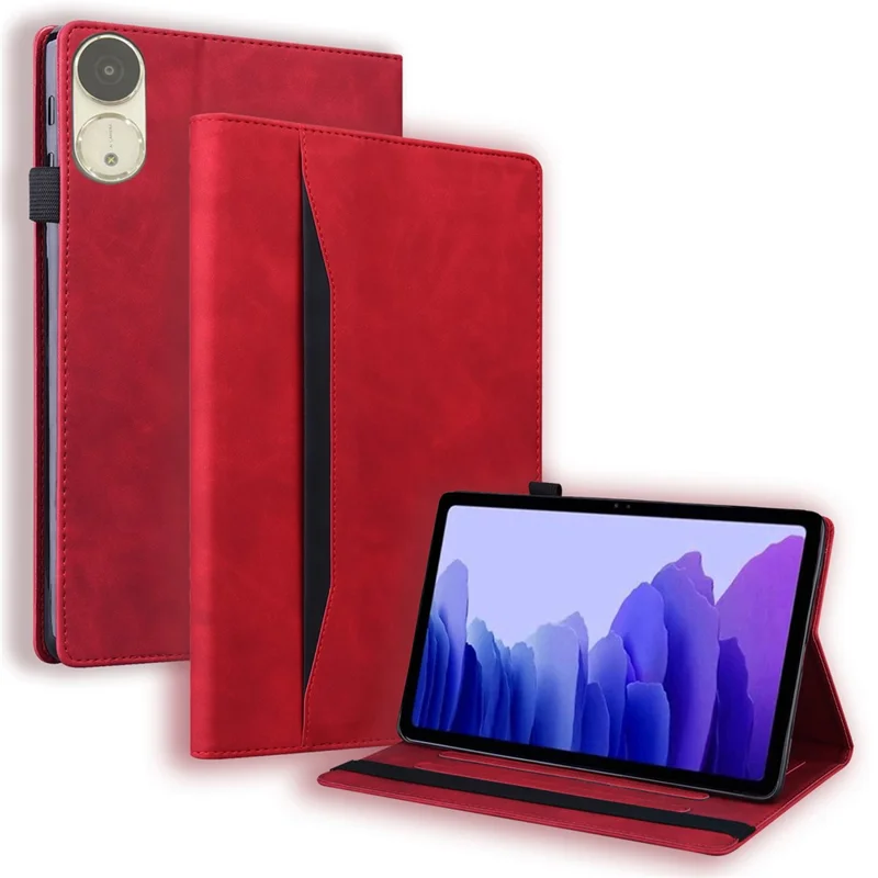 For Honor Pad V9 Case PU Leather Protective Folio Tablet Cover with Card Holder - Red
