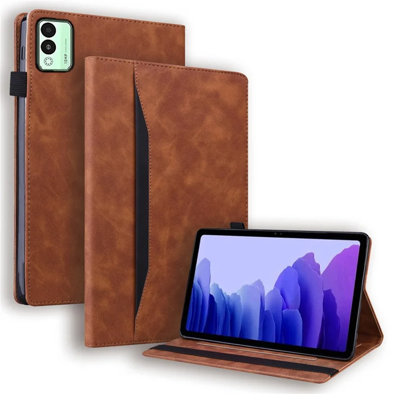 For TECNO Megapad 11 Case PU Leather Protective Folio Tablet Cover with Card Holder - Brown