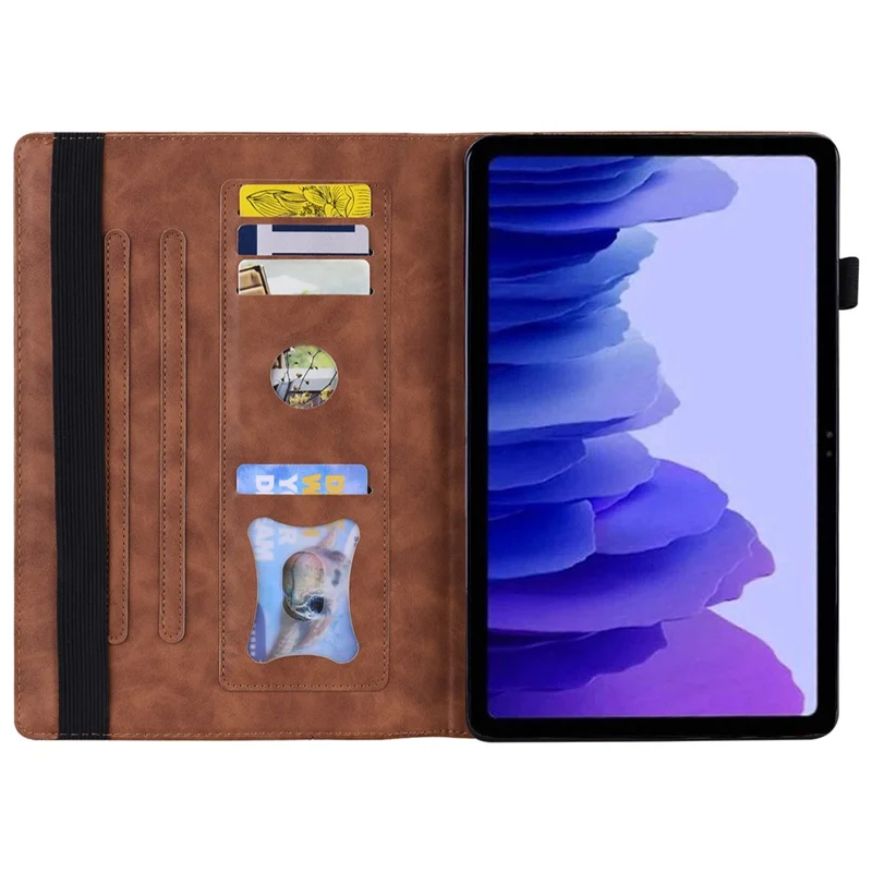 For TECNO Megapad 11 Case PU Leather Protective Folio Tablet Cover with Card Holder - Brown
