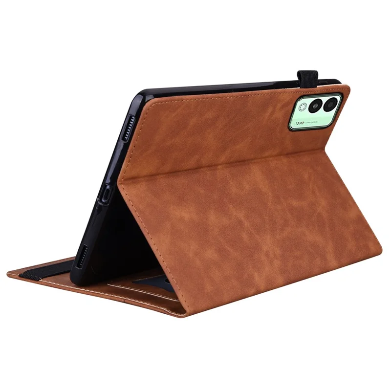 For TECNO Megapad 11 Case PU Leather Protective Folio Tablet Cover with Card Holder - Brown