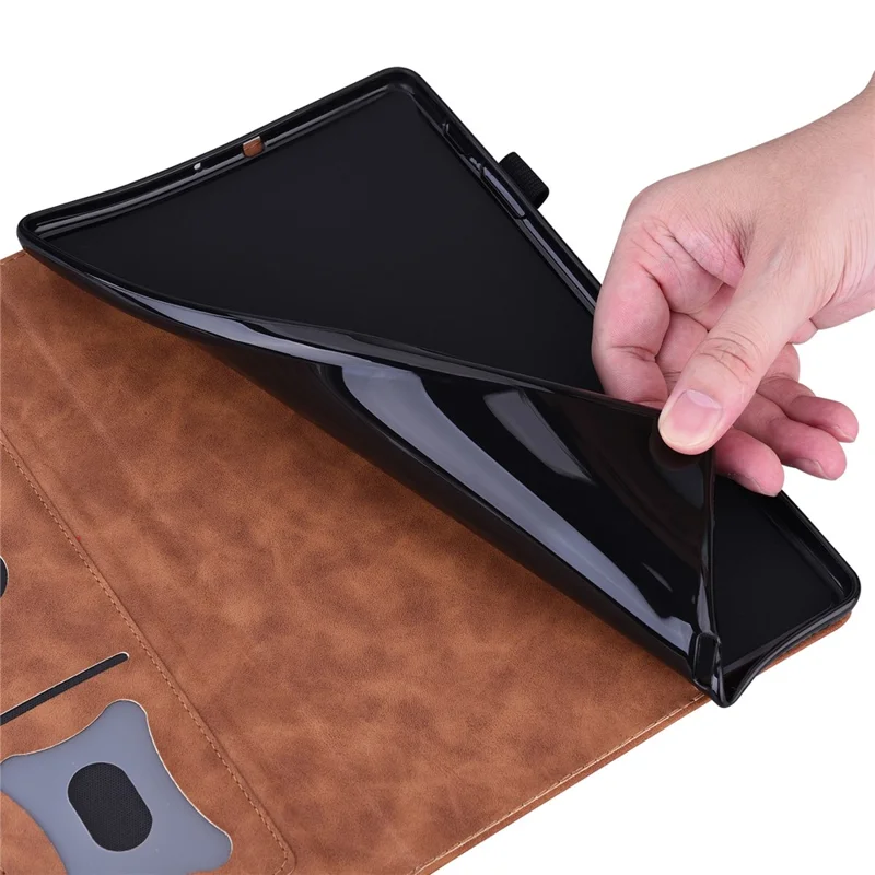 For TECNO Megapad 11 Case PU Leather Protective Folio Tablet Cover with Card Holder - Brown