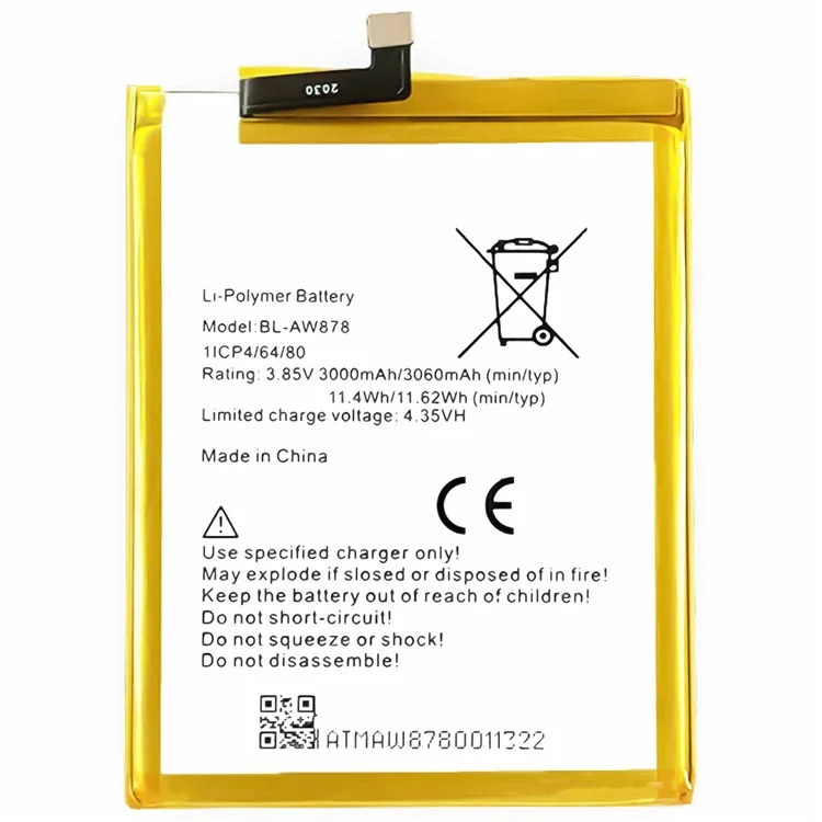 For Infinix Smart X5010 3.85V 3000mAh Li-ion Polymer Battery Assembly (Encode: BL-AW878) (without Logo)