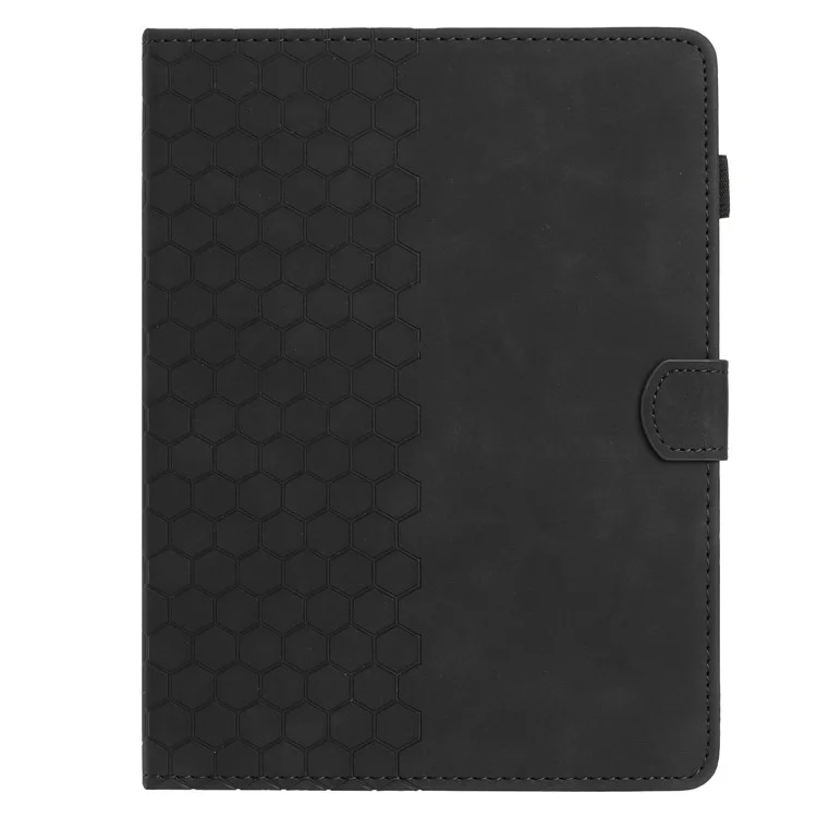Funda Universal para Tablet de 7 Pulgadas de Cuero con Estampado de Panal y Ranura para Tarjetas - Negro