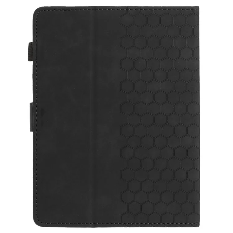 Funda Universal para Tablet de 7 Pulgadas de Cuero con Estampado de Panal y Ranura para Tarjetas - Negro